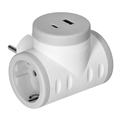 Harupesa 2-ne Maandusega Ümar 2X USB-A+C