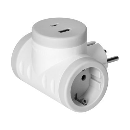 Harupesa 2-ne Maandusega Ümar 2X USB-A+C