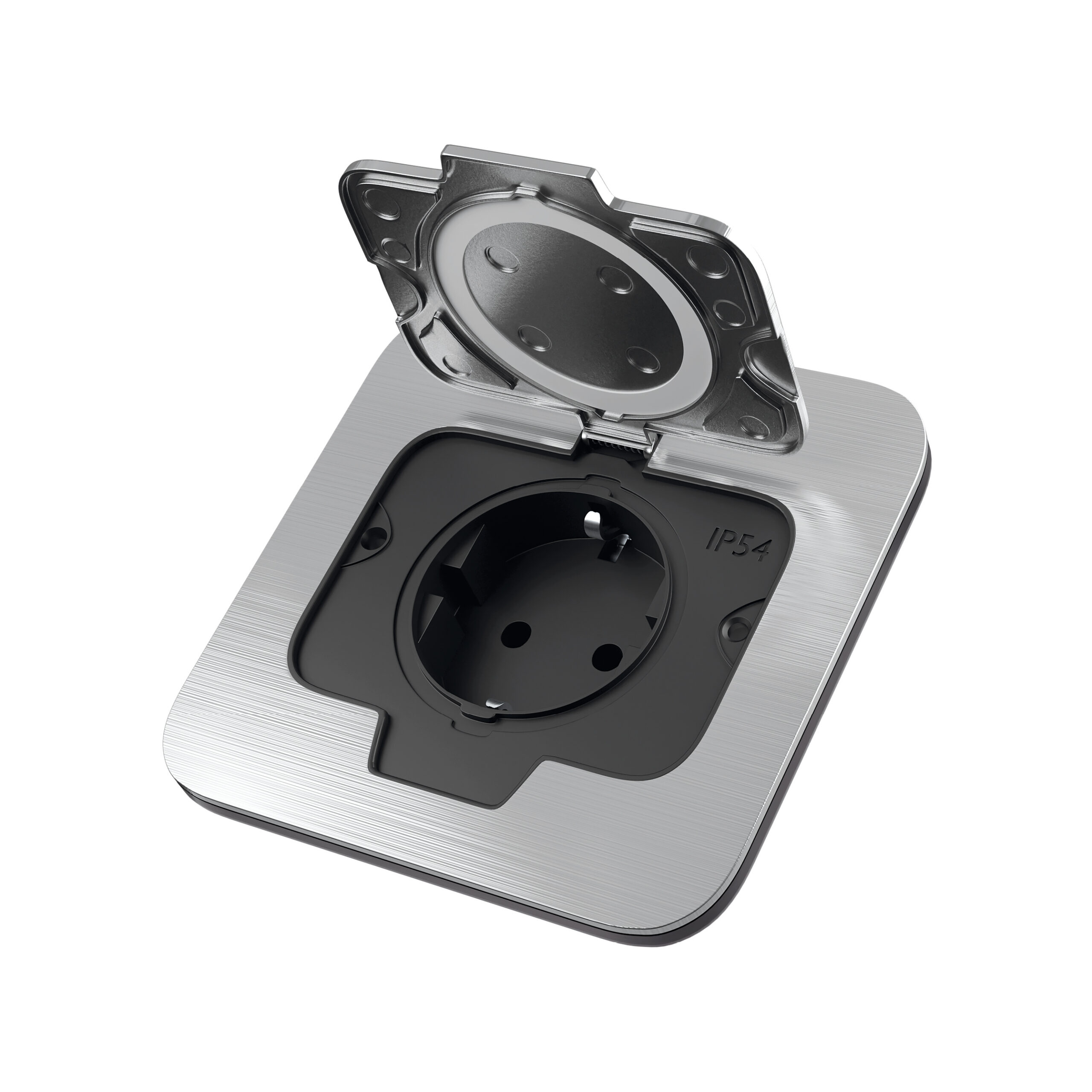 Pistikupesa 1-ne Maandusega Süvistatav Alumiinium IP54